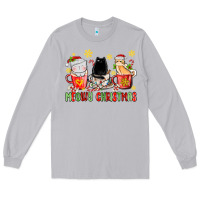 Moon Dust meowy christmas cats coffee cups Long Sleeve Tee - MaliasSmallBusiness