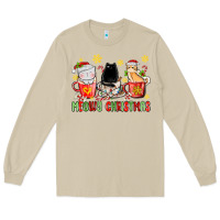Mushroom meowy christmas cats coffee cups Long Sleeve Tee - MaliasSmallBusiness