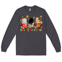 Smoke meowy christmas cats coffee cups Long Sleeve Tee - MaliasSmallBusiness