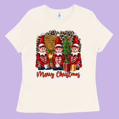 Merry Christmas Elfs Ladies Tee Designed By Fadigitalartstudio