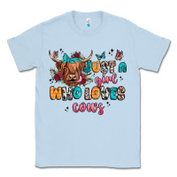 Dusty Blue just a girl who loves cows Classic Tee - JahusDesignShop