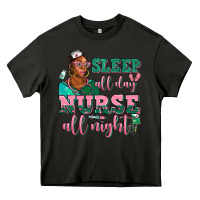 Asphalt afro  nurse sleep all day nurse all night Heavy Core Tee - AdoDesignShop