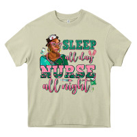 Mossy afro  nurse sleep all day nurse all night Heavy Core Tee - AdoDesignShop