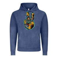 Vintage Denim Aztec Sunflower Peace Sign Vintage Hoodie - Jasminsmagicworld