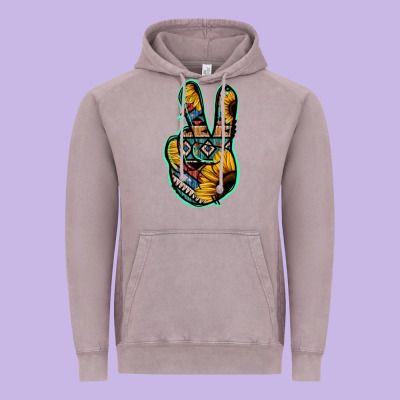 Aztec Sunflower Peace Sign Vintage Hoodie Designed By Jasminsmagicworld