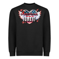 Black American junkie Heavyweight Sweatshirt - NancyCooperArtShop
