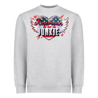 Heather Grey American junkie Heavyweight Sweatshirt - NancyCooperArtShop