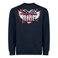 Navy American junkie Heavyweight Sweatshirt - NancyCooperArtShop