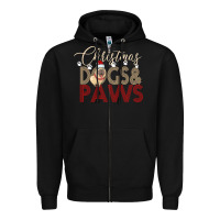 Black Christmas Dogs Paws Zipper Hoodie - Bettercallsaul