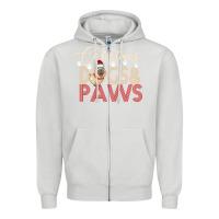 Dove Grey Christmas Dogs Paws Zipper Hoodie - Bettercallsaul