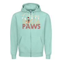 Seafoam Christmas Dogs Paws Zipper Hoodie - Bettercallsaul