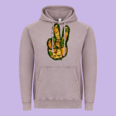Pineapple Peace Sign Vintage Hoodie Designed By Jasminsmagicworld