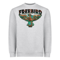 Heather Grey aztec free bird Heavyweight Sweatshirt - NancyCooperArtShop