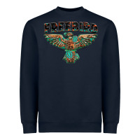 Navy aztec free bird Heavyweight Sweatshirt - NancyCooperArtShop