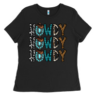 Black howdy howdy howdy Ladies Tee - CowhideDigitalArt