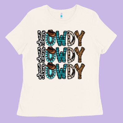 Howdy Howdy Howdy Ladies Tee Designed By Cowhidedigitalart