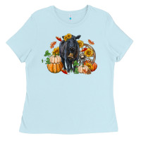Baby Blue Fall black angus Ladies Tee - RanaPortraitStore