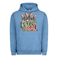Pigment Pebble Blue peepin' it real easter day Urban Hoodie - FaDigitalArtStudio