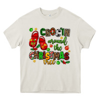 Cream Croc'in around the christmas tree Heavy Core Tee - AdoDesignShop