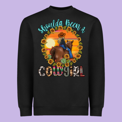 Shoulda Been A Cowgirl Heavyweight Sweatshirt Designed By Maliassmallbusiness