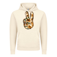 Vintage Artic Floral Gold Peace Sign Vintage Hoodie - Jasminsmagicworld