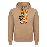 Vintage Coffee Floral Gold Peace Sign Vintage Hoodie - Jasminsmagicworld