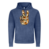 Vintage Denim Floral Gold Peace Sign Vintage Hoodie - Jasminsmagicworld