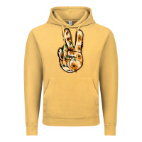 Vintage Mustard Floral Gold Peace Sign Vintage Hoodie - Jasminsmagicworld