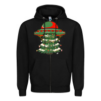 Black Ufo Christmas Pine Tree Zipper Hoodie - Bettercallsaul