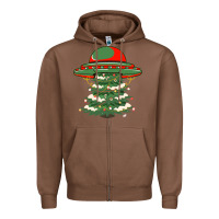 Chestnut Ufo Christmas Pine Tree Zipper Hoodie - Bettercallsaul