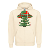 Sandshell Ufo Christmas Pine Tree Zipper Hoodie - Bettercallsaul