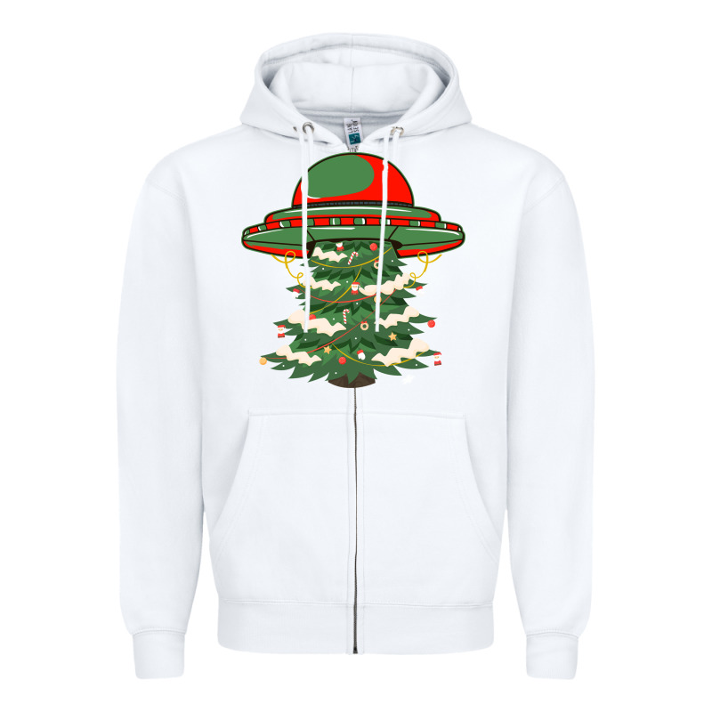Ufo Christmas Pine Tree Zipper Hoodie by Bettercallsaul | Teevron