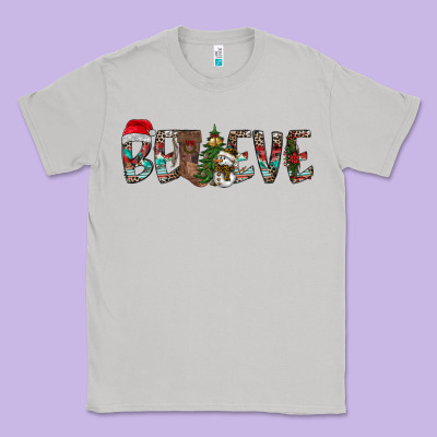 Believe Christmas Classic Tee Designed By Cowhidedigitalart