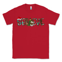 Red Believe Christmas Classic Tee - CowhideDigitalArt