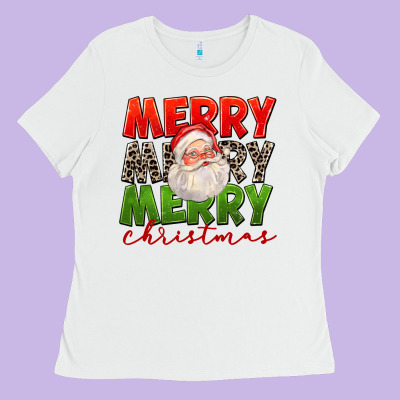 Merry Christmas Santa Ladies Tee Designed By Fadigitalartstudio
