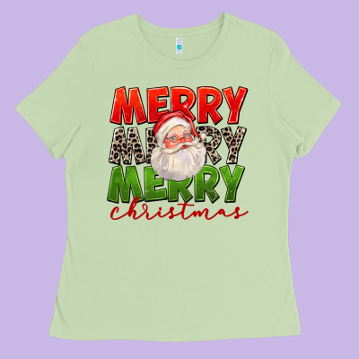 Merry Christmas Santa Ladies Tee Designed By Fadigitalartstudio