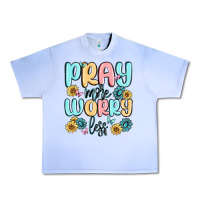 Grape Ice pray more worry less Urban Heavy Tee - MaliasSmallBusiness