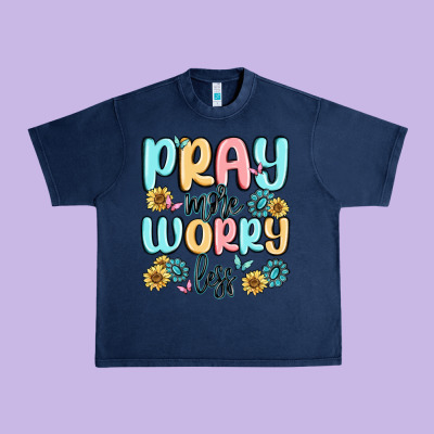 Pray More Worry Less Urban Heavy Tee Designed By Maliassmallbusiness