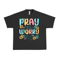 Pigment Black pray more worry less Urban Heavy Tee - MaliasSmallBusiness