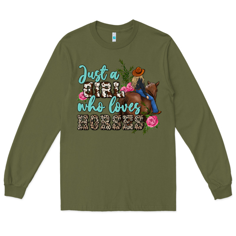 Just A Girl Who Loves Horses Long Sleeve Tee by MaliasSmallBusiness | Teevron
