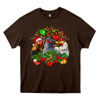 Chocolate Brown Christmas party and chickens Heavy Core Tee - AdoDesignShop