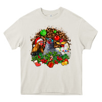 Cream Christmas party and chickens Heavy Core Tee - AdoDesignShop