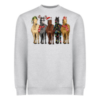 Heather Grey horses with christmas Heavyweight Sweatshirt - MaliasSmallBusiness