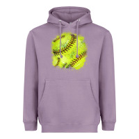 Lavender Softball background Heavyweight Hoodie - HowdyJamesFarm