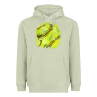Matcha Softball background Heavyweight Hoodie - HowdyJamesFarm