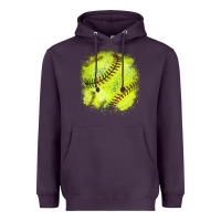 Plum Softball background Heavyweight Hoodie - HowdyJamesFarm