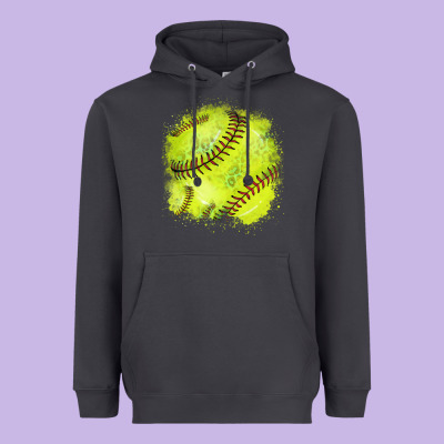 Softball Background Heavyweight Hoodie Designed By Howdyjamesfarm