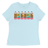 Baby Blue western teacher pencils 16oz libbey glass Ladies Tee - HRA Design Shop