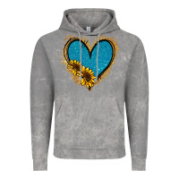 Gold Glitter Sunflower Blue Heart Vintage Hoodie | Teevron