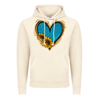 Vintage Artic Gold Glitter Sunflower Blue Heart Vintage Hoodie - Jasminsmagicworld